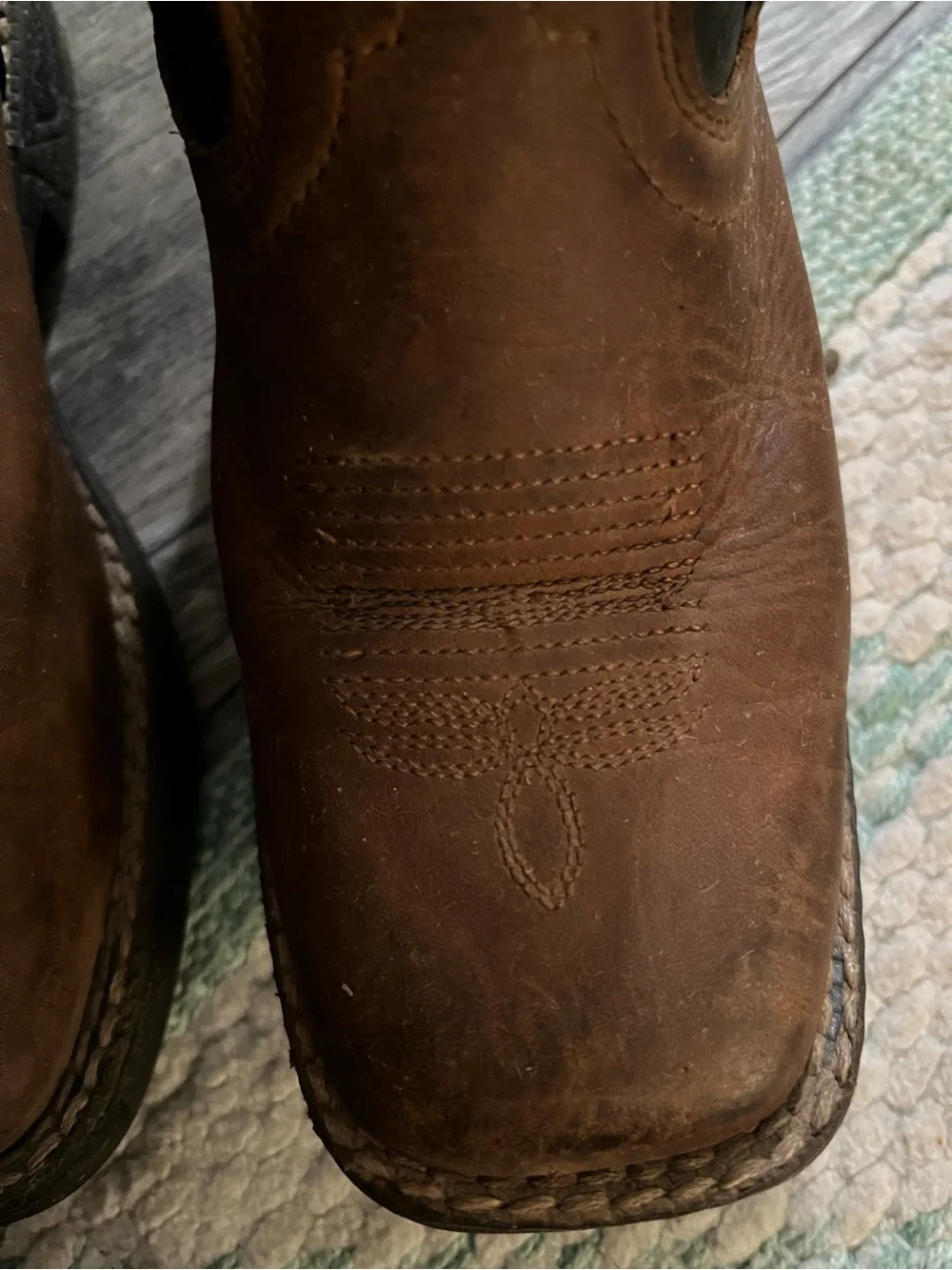 Justin Boots Kids Brown and Black Western Cowgirl Cowboy Boots